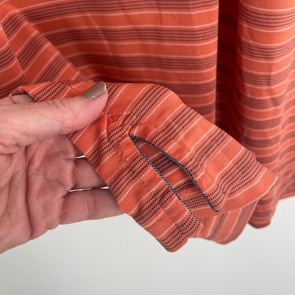 Brooks Brothers Orange / Derp Navy Striped Men's Polo Shirt XL - Picture 10 of 10